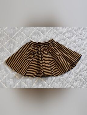 Misha & Puff Organic Pima Cotton Skirt Gold/Navy 4/5T VGUC